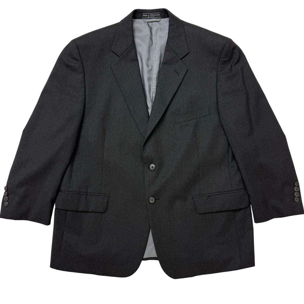 Stanley Blacker Mens 43S 41W Dark Gray Blazer Two Button Suit Jacket Short
